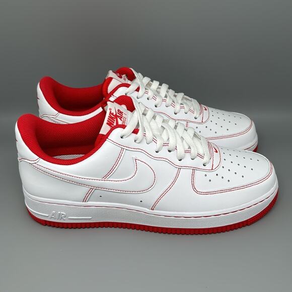 Nike Air Force 1 ‘07 Low University Red Shoes CV1724-100 Men’s Sz 10 NEW! - Picture 1 of 10